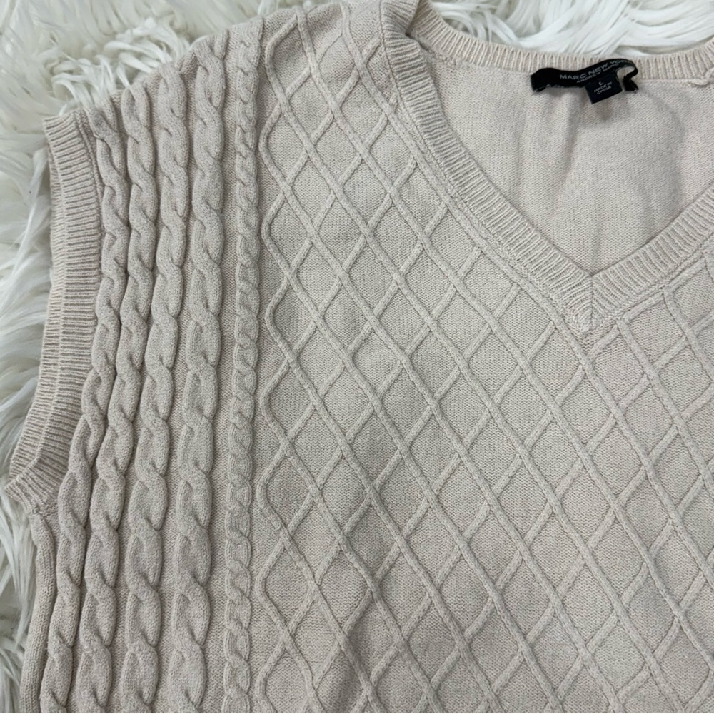 Marc New York Beige V-Neck Sweater Vest - Picture 4 of 6